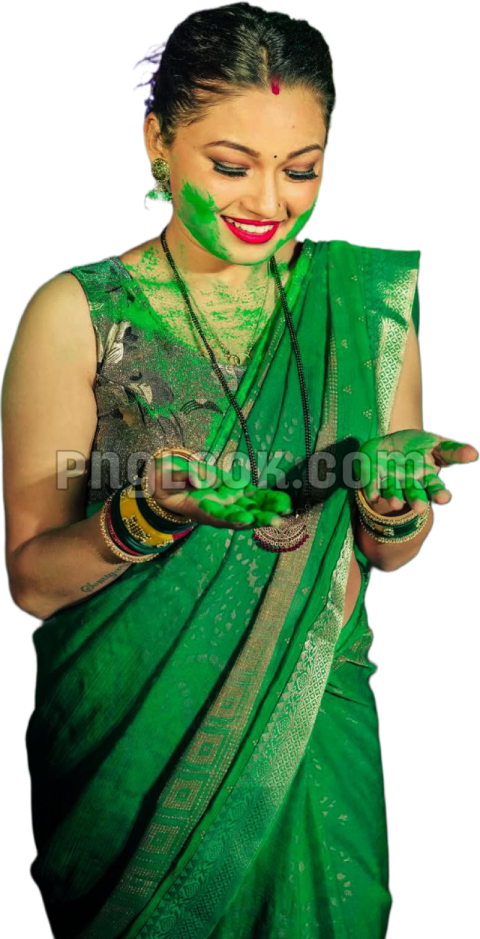 png image of girl playing holi