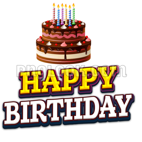 Happy birthday 3D text PNG