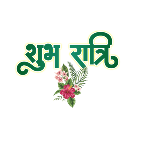 शुभ रात्रि text PNG | good night in Hindi text transparent image download