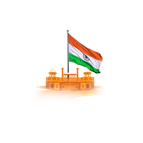 Indian flag and Lal kila PNG images download free