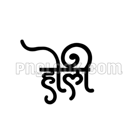 Stylish Hindi holi text PNG image download
