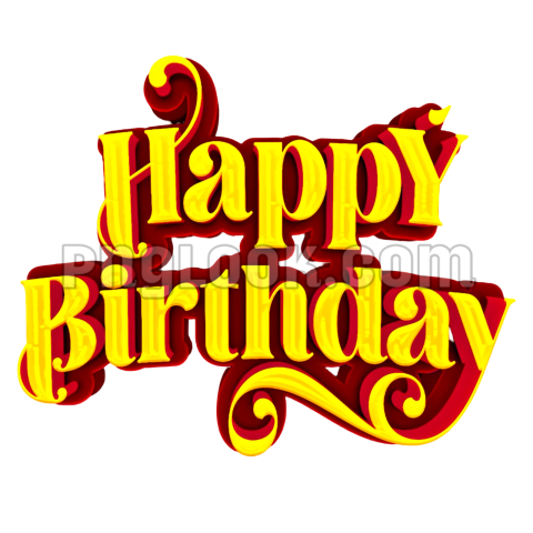 Happy Birthday 3d text png image free download